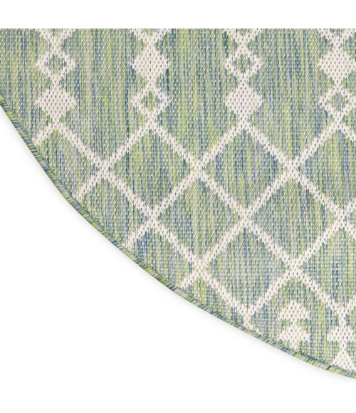Nourison Positano Blue Green POS02 6 ft. X Round Rug