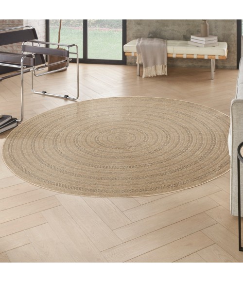 Nourison Tulum Taupe Grey TLM04 8 ft. X Round Rug