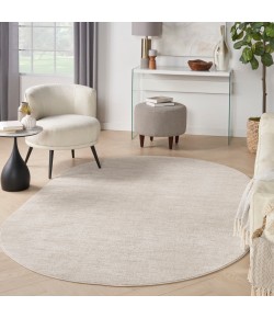 Nourison Essentials - Nre01 Ivory Beige Area Rug 6 ft. X 9 ft. Oval Oval