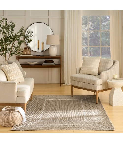 Nourison Terrazzo Jute Natural Grey TRJ01 4 ft. X 6 ft. Rect. Rug