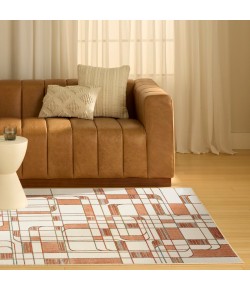 Nourison Nordic Ivory Rust NRC17 4 ft. X 6 ft. Rect. Rug