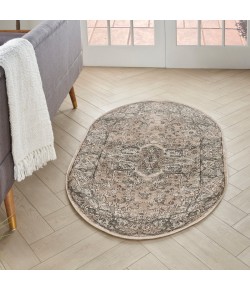 Nourison Concerto Beige Grey CNC05 3 ft. X 5 ft. Oval Rug