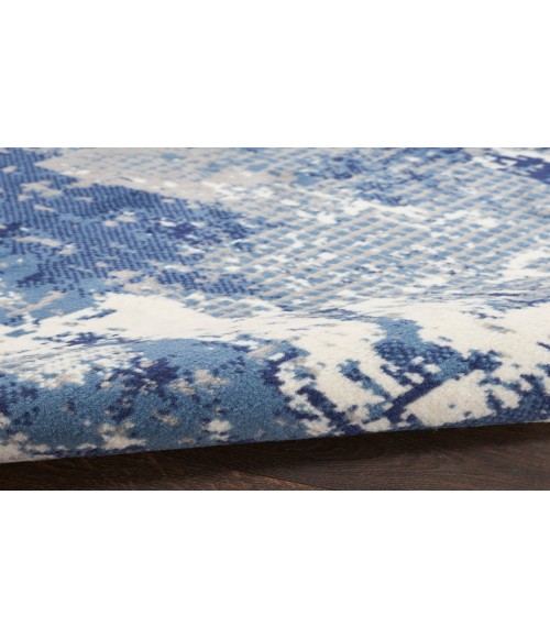 Nourison Grafix Navy Blue GRF38 2 ft. 3 in. X 7 ft. 6 in. Rectangle Rug