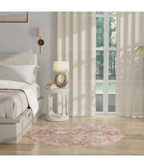 Nourison Oushak Home Rust OUS01 4 ft. X Round Rug
