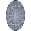 Nicole Curtis Machine Washable Series 1 Navy Ivory SR104 5 ft. 3 in. Round Rug