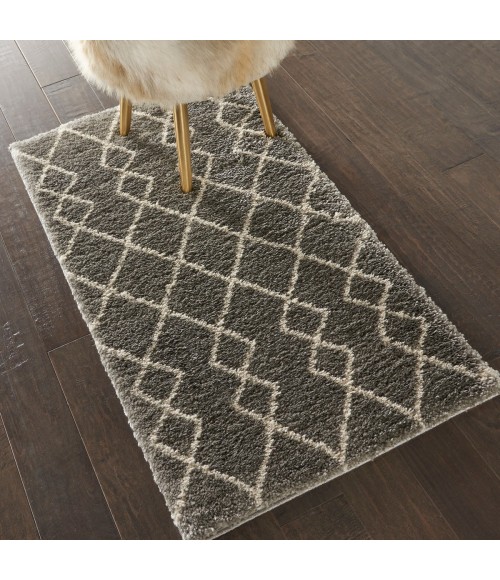 Nourison Geometric Shag Silver GOS01 2 ft. 2 in. X 3 ft. 9 in. Rect. Rug