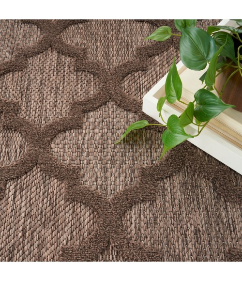 Nourison Easy Care Brown NES01 6 ft. X Round Rug