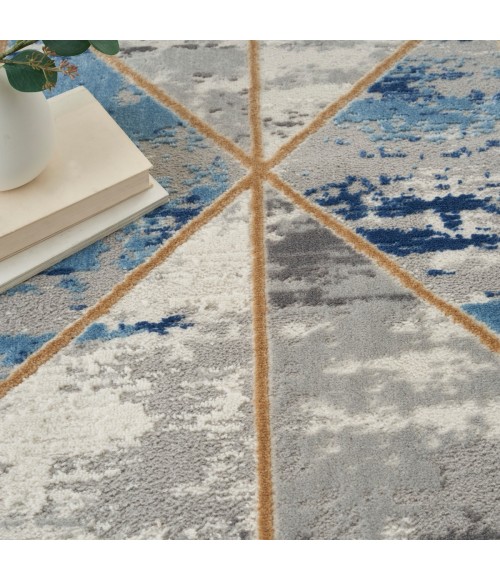 Nourison Elation Area Rug ETN12 Grey/Multi 5'3" x 7'3"