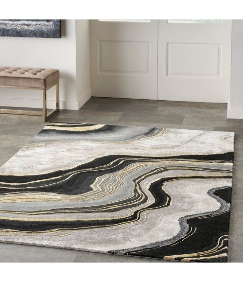 Nourison Prismatic Charcoal Grey Rug PRS31 4 ft. X 6 ft. Rect. - Rugs Town Nourison Prismatic Charcoal Grey PRS31 4 ft. X 6 ft. Rect. Rug