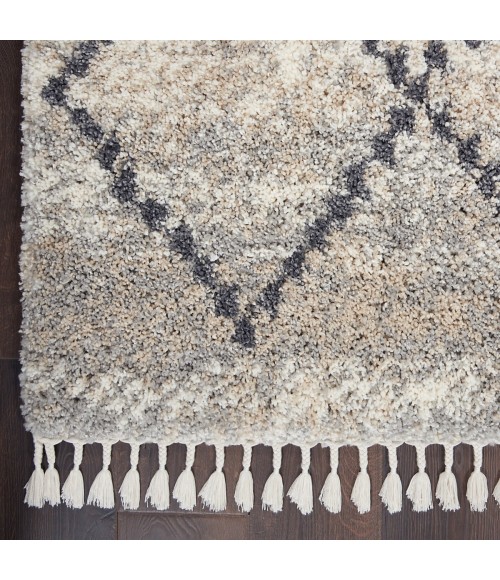Nourison Scandinavian Shag Silver Grey SCN01 7 ft. 10 in. X 10 ft. 6 in. Rect. Rug