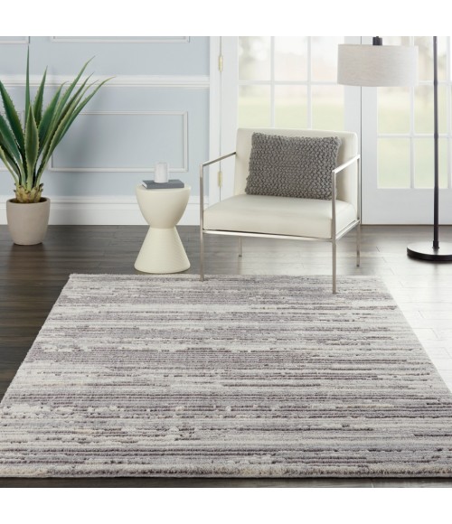 Nourison Textured Contemporary Area Rug TEC02-Grey/Ivory