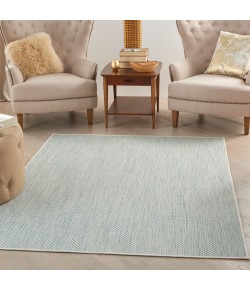 Nourison Courtyard - Cou01 Ivory Aqua Area Rug 6 ft. X 9 ft. Rectangle