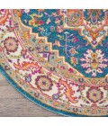 Nourison Passion Area Rug PSN20 Teal Multicolor 4' x ROUND