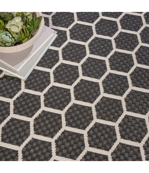 Nourison Twist Reversible Black TWS01 8 ft. X Round Rug