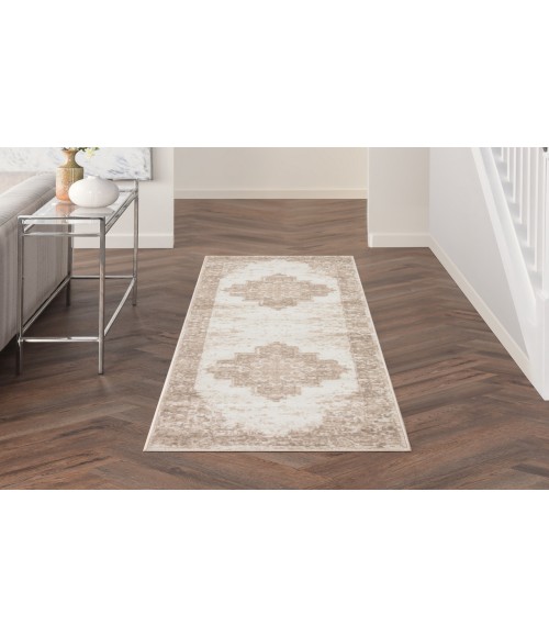 Nourison Grafix Ivory Beige GRF14 2 ft. 3 in. X 12 ft. Rectangle Rug