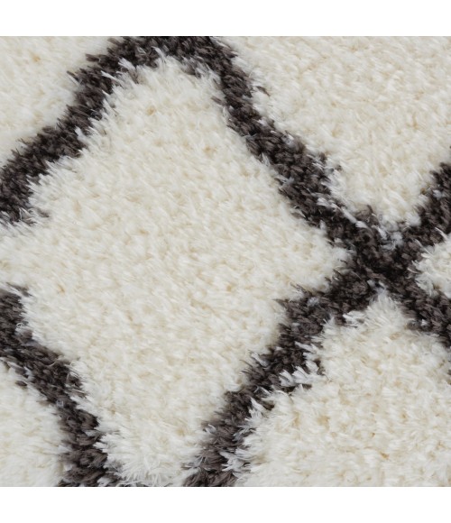 Nourison ULTRA PLUSH SHAG Area Rug Nourison Ultra Plush Shag Area Rug ULP02-Ivory/Charcoal