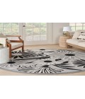 Nourison Aloha Black White ALH33 5 ft. 3 in. Round Rug