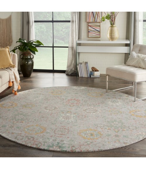 Nourison Twilight Round Area Rug TWI13 Grey/Multi 8' Round