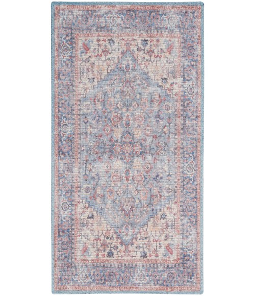 Nicole Curtis Machine Washable Series 1 Area Rug SR104 Blue/Multi 2' x 4'