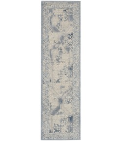 Nourison Grand Expressions - Ki56 Blue Ivory Area Rug 2 ft. 2 in. X 7 ft. 6 in. Runner