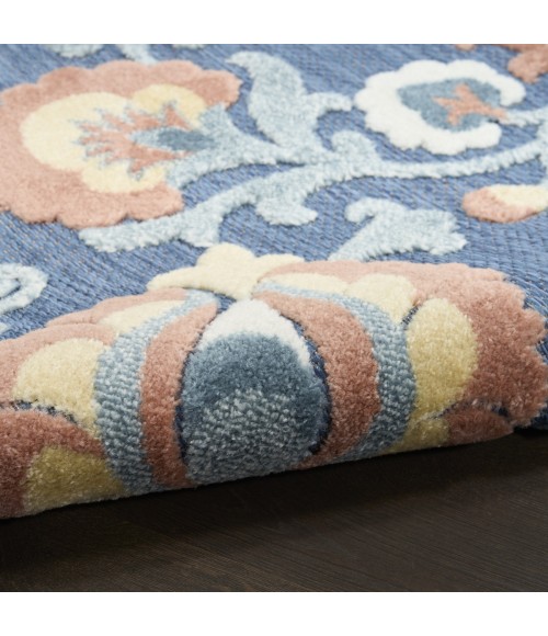 Nourison Aloha Blue Rose ALH17 9 ft. X 12 ft. Rect. Rug