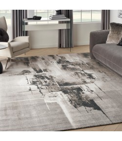 Nourison Twilight - Twi30 Grey Ivory Black Area Rug 9 ft. 9 in. X 13 ft. 9 in. Rectangle