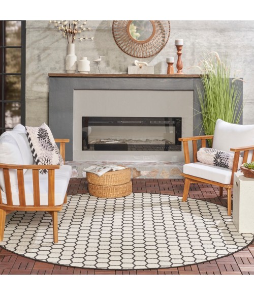 Nourison Twist Reversible Black TWS01 8 ft. X Round Rug