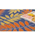 Nourison Aloha Navy Multicolor ALH18 5 ft. 3 in. X 7 ft. 5 in. Rectangle Rug