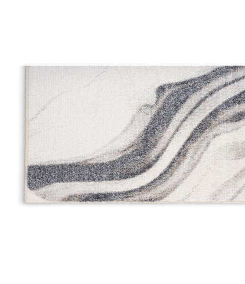 Nourison Astra Machine Washable Ivory Grey ASW15 4 ft. X 6 ft. Rectangle Rug