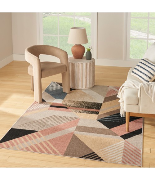 Nourison Home Washable Decor Multicolor WSD10 5 ft. 3 in. X 7 ft. Rectangle Rug