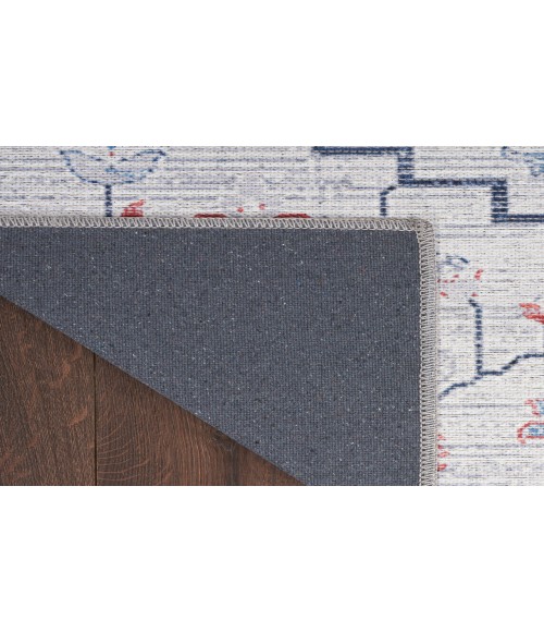 Nicole Curtis Machine Washable Series 1 Ivory Blue SR110 2 ft. X 3 ft. 9 in. Rectangle Rug