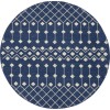 Nourison Home Grafix GRF37 Navy 8 ft. Round Area Rug