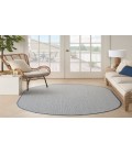 Nourison Courtyard Ivory Blue COU01 5 ft. X 8 ft. Oval Rug