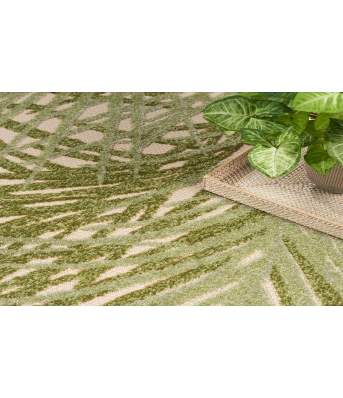 Nourison Aloha Ivory Green ALH41 5 ft. 3 in. Round Rug