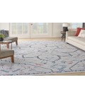 Nicole Curtis Machine Washable Series 1 Ivory Blue SR110 9 ft. 2 in. X 12 ft. Rectangle Rug
