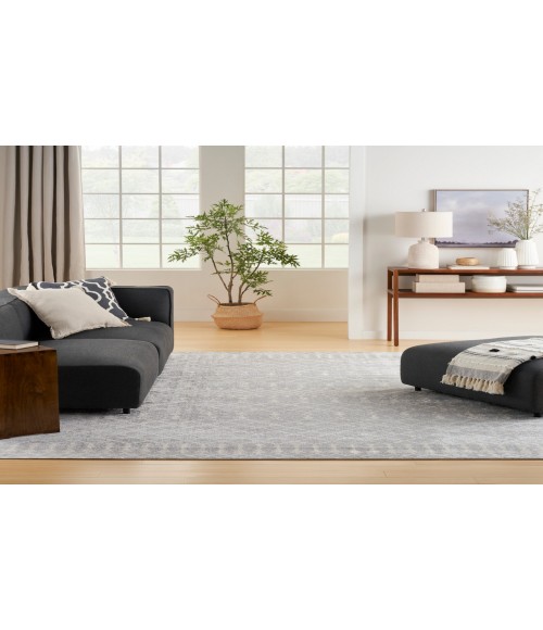 Nourison Astra Machine Washable Grey Rug ASW10 10 ft. X 14 ft. Rectangle - Rugs Town Nourison Astra Machine Washable Grey ASW10 10 ft. X 14 ft. Rectangle Rug