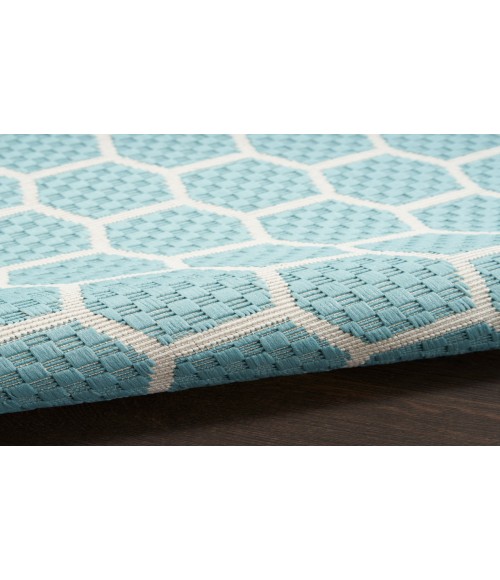 Nourison Reversible Indoor Outdoor Aqua RVB01 8 ft. X 10 ft. Rectangle Rug
