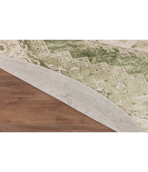 Nourison Astra Machine Washable Ivory Green ASW11 7 ft. 10 in. Round Rug