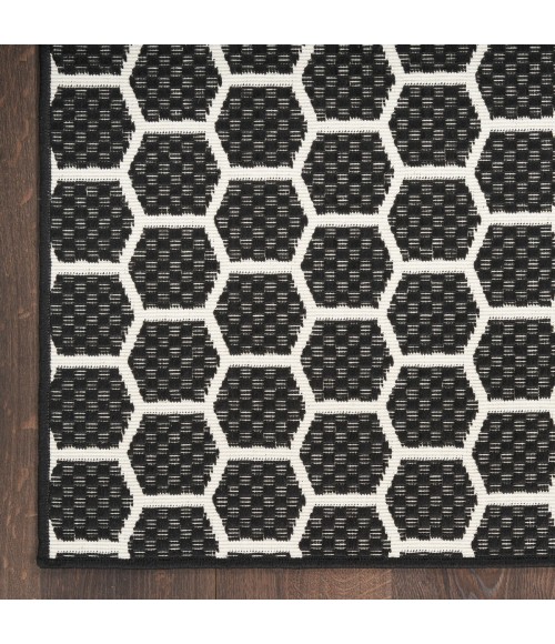 Nourison Reversible Indoor Outdoor Black RVB01 5 ft. X 7 ft. Rect. Rug