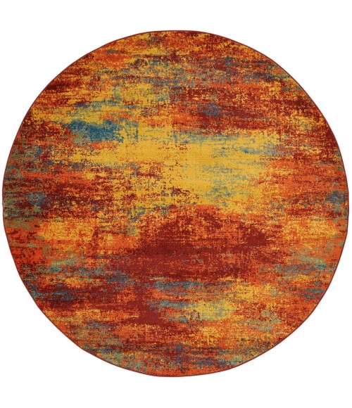 Nourison Home Nourison Essentials Flame Rug NRE06 8 ft. Round - Rugs Town Nourison Home Nourison Essentials Flame NRE06 8 ft. Round Rug