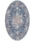 Nicole Curtis Machine Washable Series 1 Ivory Navy SR101 4 ft. Round Rug
