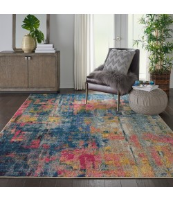 Nourison Celestial - Ces09 Blue Yellow Area Rug 6 ft. 7 X 9 ft. 7 Rectangle