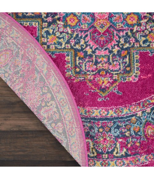 Nourison Passion Round Area Rug PSN03-Fuchsia