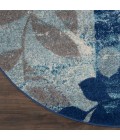 Nourison Tranquil Round Area Rug TRA01-Navy/Light Blue