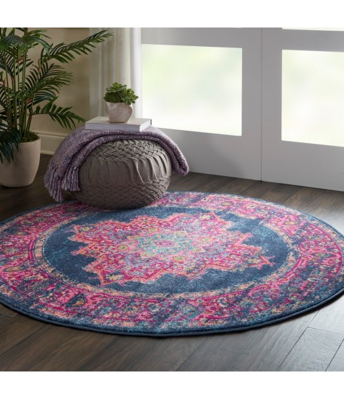 Nourison Passion Round Area Rug PSN03-Blue