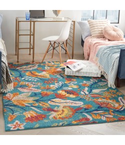 Nourison Allur - Alr09 Turquoise/Multicolor Area Rug 5 ft. 3 X 7 ft. 3 Rectangle