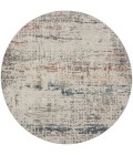 Nourison Rustic Textures Area Rug RUS14 Light Grey Multi 5'3" Round