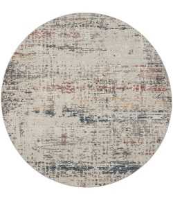 Nourison Rustic Textures - Rus14 Light Grey Multicolr Area Rug 5 ft. 3 in. Round
