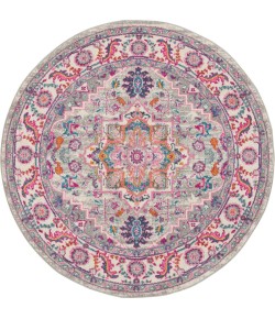 Nourison Home Passion PSN20 Light Grey Pink 4 ft. Round Area Rug