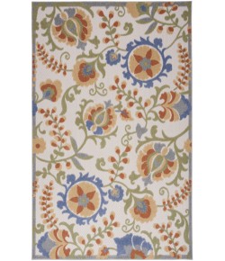 Nourison Aloha Ivory Blue ALH17 5 ft. 3 in. X 7 ft. 5 in. Rectangle Rug